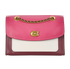 Parker Shoulder Bag, £225, Handbags, Burgundy/Pink/White, Leather, Front view